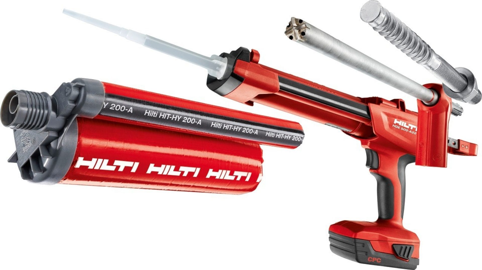 Hilti HIT-HY 200, HDE 500-A22, HIT-Z Anchor rod, TE-YD Hollow drill bit