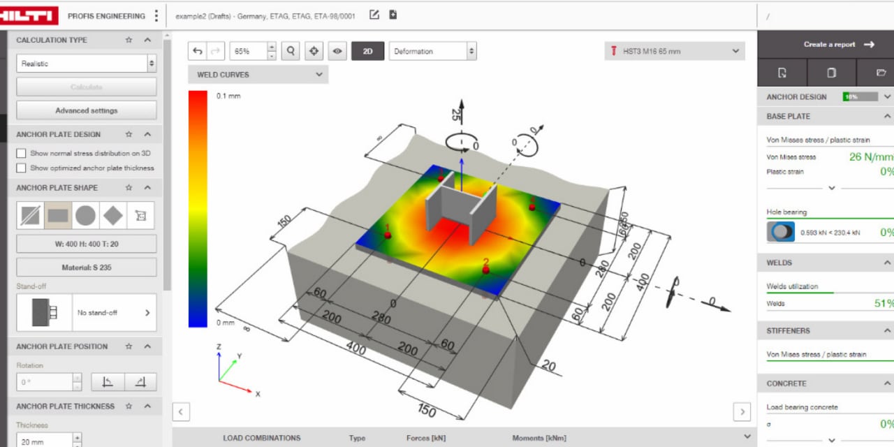Anchoring in concrete and masonry capabilities make it easy to complete your entire job in one simple software.