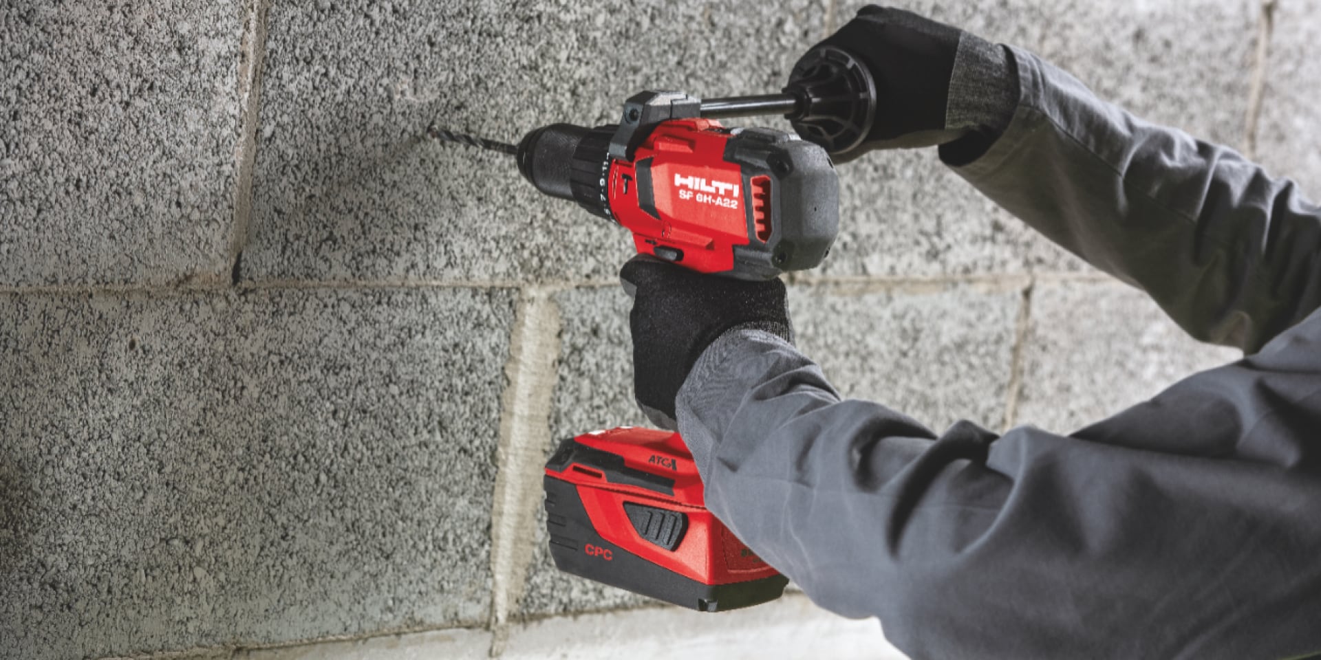 High performance hammer drilling into masonry with the SF 6H-A22