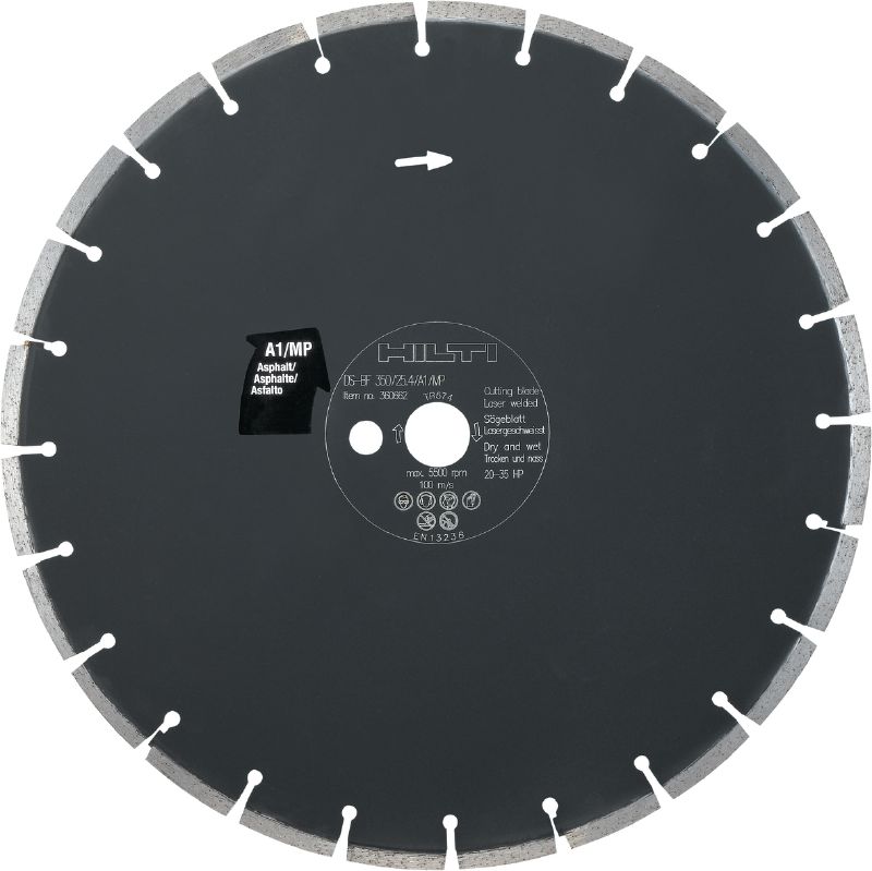 A1/MP Floor Saw Blade (Asphalt) Premium floor saw blade (20-35 HP) for floor sawing machines – designed for cutting asphalt