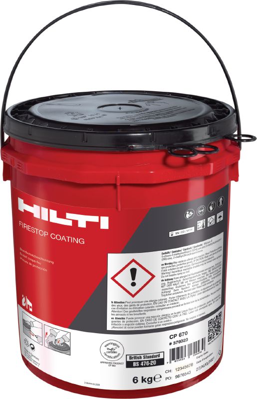 CP 670 Firestop board coating Firestop coating system for mineral boards with a wide approval range for sealing medium to large openings