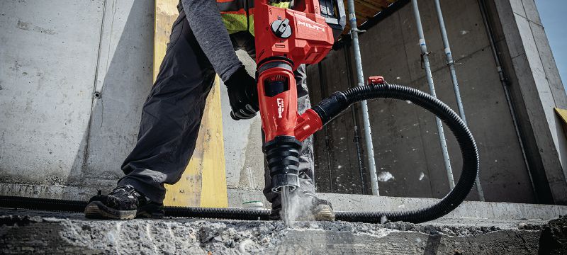 TE 50-22 Cordless rotary hammer Compact and cordless SDS Max (TE-Y) rotary hammer drill with lighter weight, more power and less vibration for drilling and chiseling in concrete (Nuron battery) Applications 1