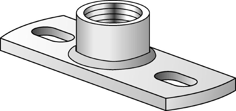 MGM 2-F Fixed point base plate Premium hot-dip galvanized (HDG) 2-hole base plate for light-duty fixed point applications (imperial)