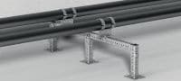 MIC-C-DH Baseplate Hot-dip galvanized (HDG) baseplate for fastening MI-90 girders to concrete for heavy-duty applications Applications 1