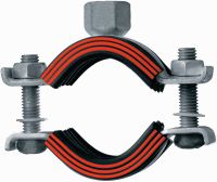 MP-MI-F Heavy-duty pipe clamp Hot-dip galvanized (HDG) pipe clamp with sound insulation for heavy-duty applications
