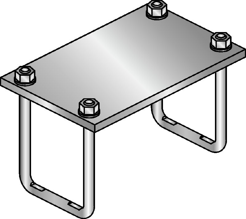 MIC-PA Hot-dip galvanized (HDG) connector for fastening pipe shoes to MI girders for heavy-duty applications