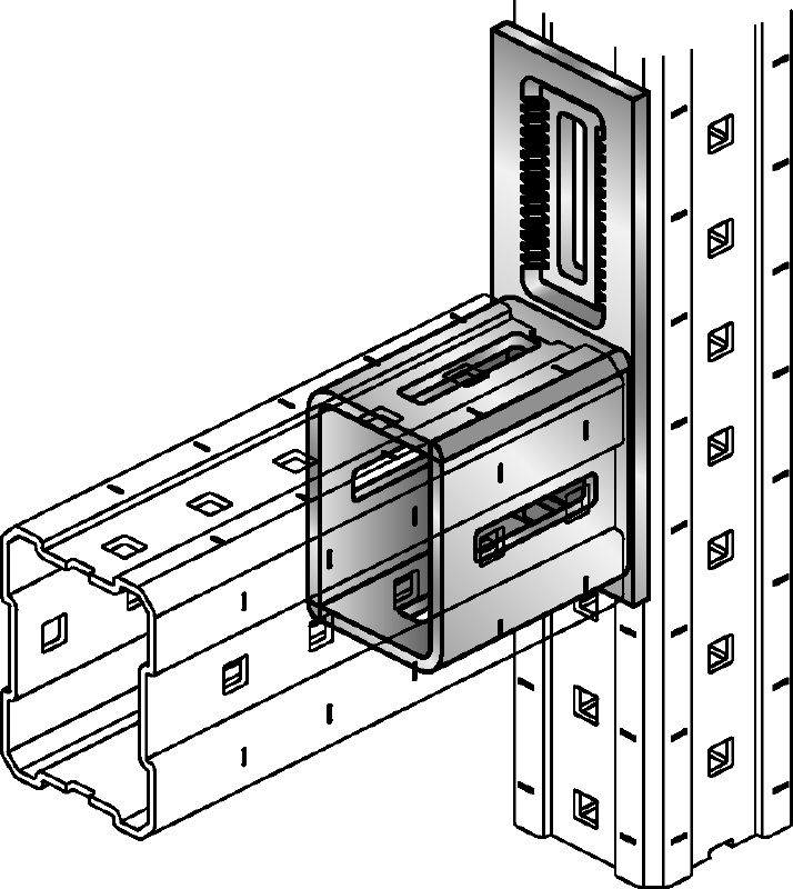 MIC-U Connector Connector for attaching modular girders to each other at right angles