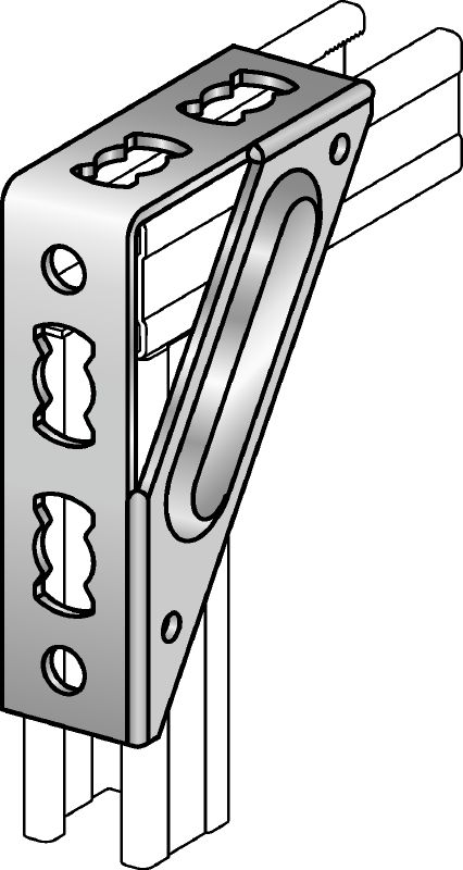 MQW-S Angle bracket Galvanized 90-degree heavy angle for connecting multiple MQ strut channels in medium/heavy-duty applications