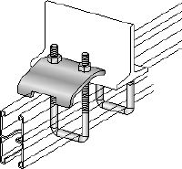 MQT Beam clamp Galvanized beam clamp for connecting MQ strut channels directly to steel beams