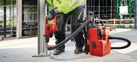 VC 10M-22 Cordless M-Class dust extractor Compact and powerful cordless dust extractor with optional backpack for connection with power tools and jobsite clean ups (wet & dry), 8l tank (Nuron battery) Applications 1