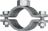 MFP-L-F Light fixed point pipe clamp Hot-dip galvanized (HDG) fixed point pipe clamp for maximum performance in light-duty applications
