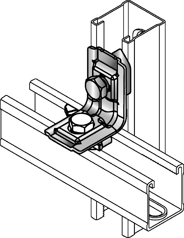 MM-AH-90 Galvanized 90-degree angle for connecting multiple MM strut channels