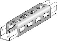 MQV-F Splice clevis Hot-dip galvanized channel connector used as a longitudinal extender for MQ strut channels