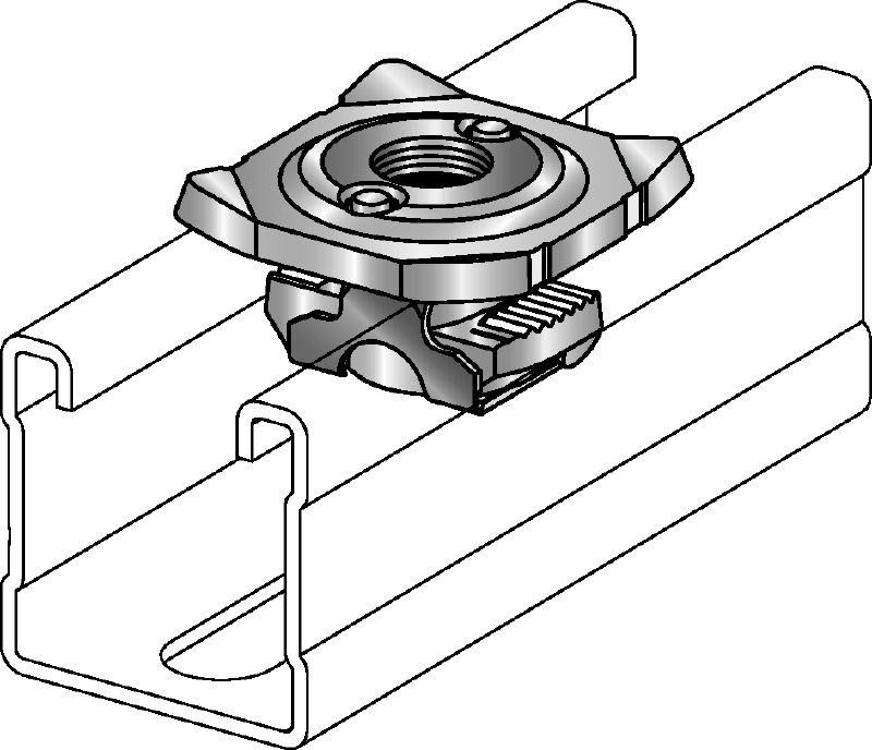 MQA-F Pipe clamp saddle Hot-dip galvanized (HDG) pipe clamp saddle for connecting threaded components to MQ strut channels