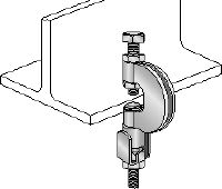 MQT-G Beam clamp Galvanized beam clamp for fastening threaded rods to sloping steel girders