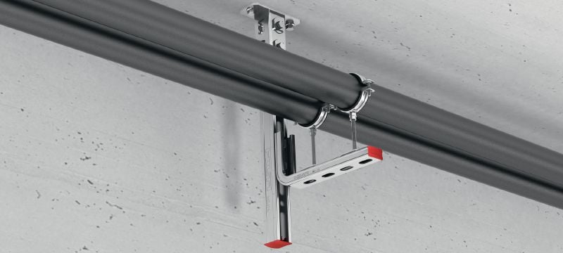 MQK-21-L Galvanized bracket with a 21 mm, high single MQ strut channel for medium-duty indoor applications Applications 1