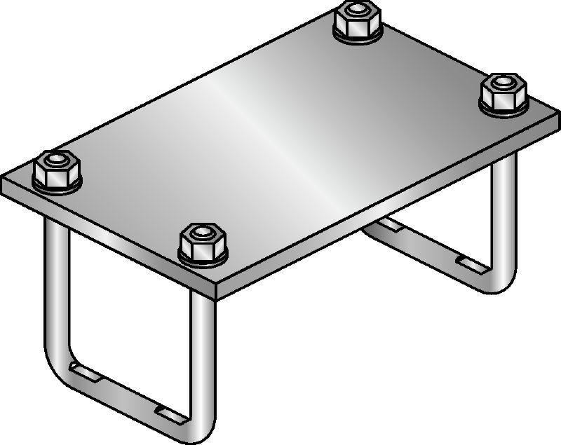 MIC-PA Hot-dip galvanized (HDG) connector for fastening pipe shoes to MI girders for heavy-duty applications