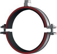 MP-MI Heavy-duty pipe clamp Galvanized pipe clamp with sound insulation for heavy-duty applications