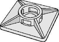 ECT-A Self-adhesive cable tie socket Self-adhesive cable tie socket for use on surfaces where drilling is not possible