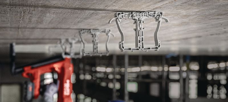 X-ECH MX (02) Cable holder Plastic bunched cable holder optimized for collated nails and compatible with a wide variety of fastening methods and base materials Applications 1