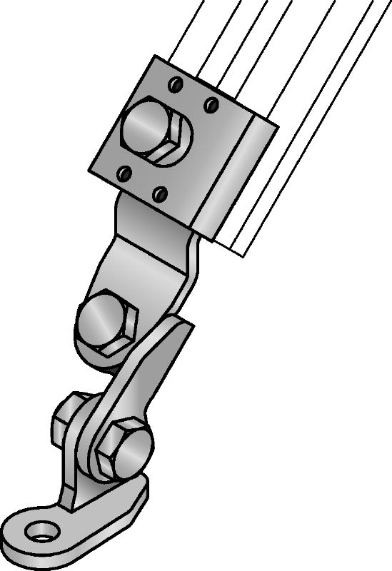 MQS-SP-T seismic transversal connector Galvanized pre-assembled strut channel connector with FM approval for transversal seismic bracing of fire sprinkler pipes