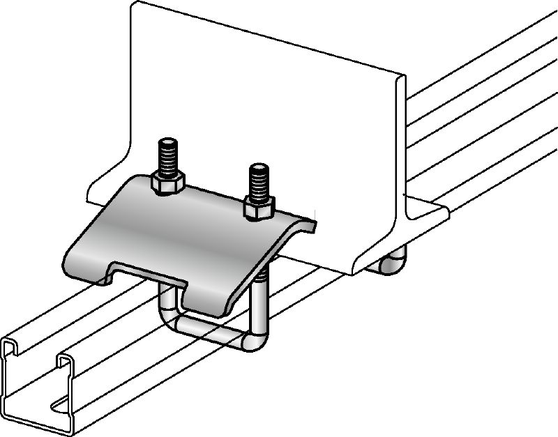 MQT Beam clamp Galvanized beam clamp for connecting MQ strut channels directly to steel beams