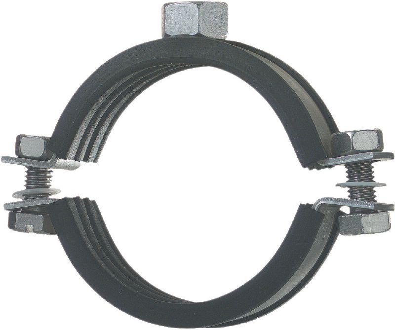 MP-SRNI Light-duty pipe clamp Stainless steel (A4) pipe clamp with sound insulation for light-duty applications