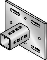 MIC-SH Baseplate (for MI-90) Hot-dip galvanized (HDG) baseplate for fastening MI-90 girders to steel for heavy-duty applications