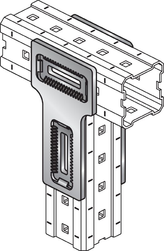 MIC-T Connector Hot-dip galvanized (HDG) connector for fastening MI girders perpendicularly to one another Applications 1