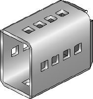 MIC-SC Connector Hot-dip galvanized (HDG) connector used with MI baseplates that allow for free positioning of the girder