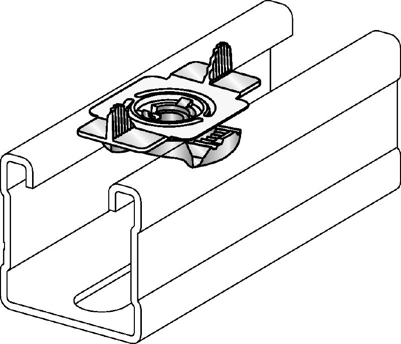 MQM Wing nut (solid) Galvanized wing nut for connecting modular support system components