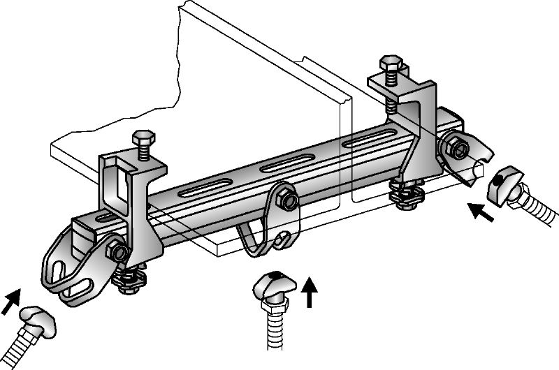 MQI-AT Steel beam connector Galvanized steel beam connector for fastening MQ strut channels directly to steel beams