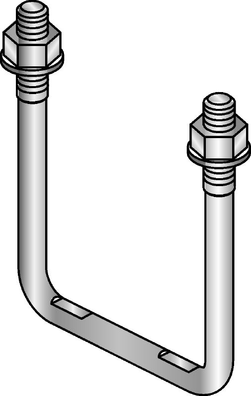 MIA-BO U-bolt Hot-dip galvanized (HDG) U-bolt for fastening pipe shoes to MI girders