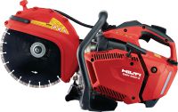 DSH 600-X Gas cut-off saw (300mm) Compact top-handle gas saw (63cc) with blade brake, for cutting up to 120 mm with 300 mm blades in concrete, masonry, and metal