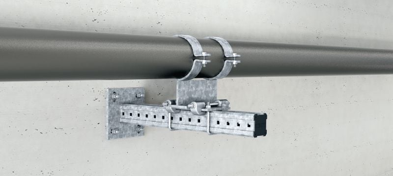 MIC-PA Hot-dip galvanized (HDG) connector for fastening pipe shoes to MI girders for heavy-duty applications Applications 1