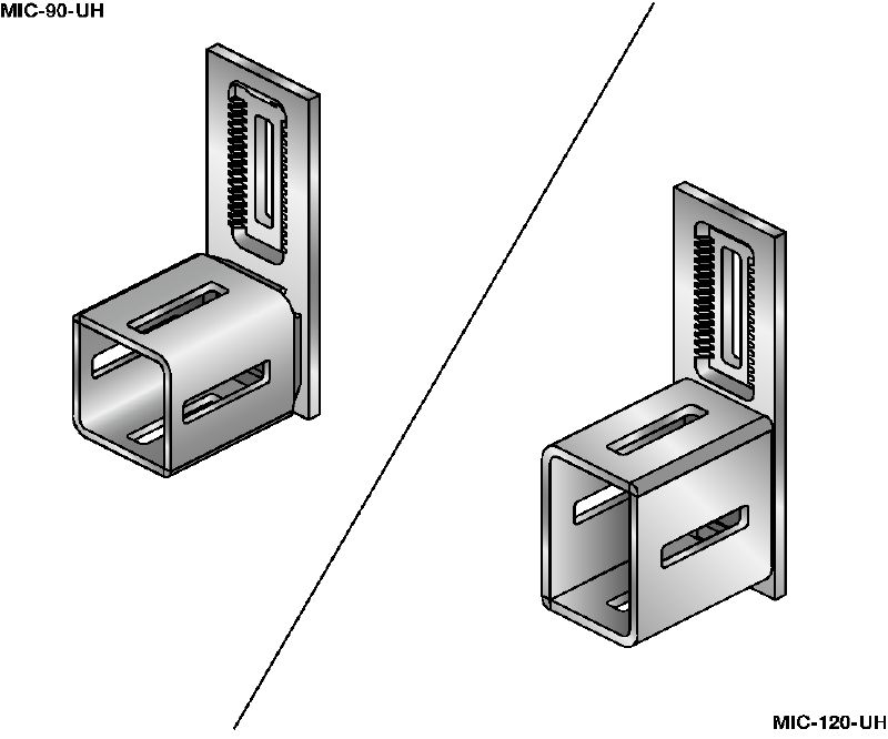 MIC-UH Connector Standard hot-dip galvanized (HDG) connector for fastening MI girders to one another