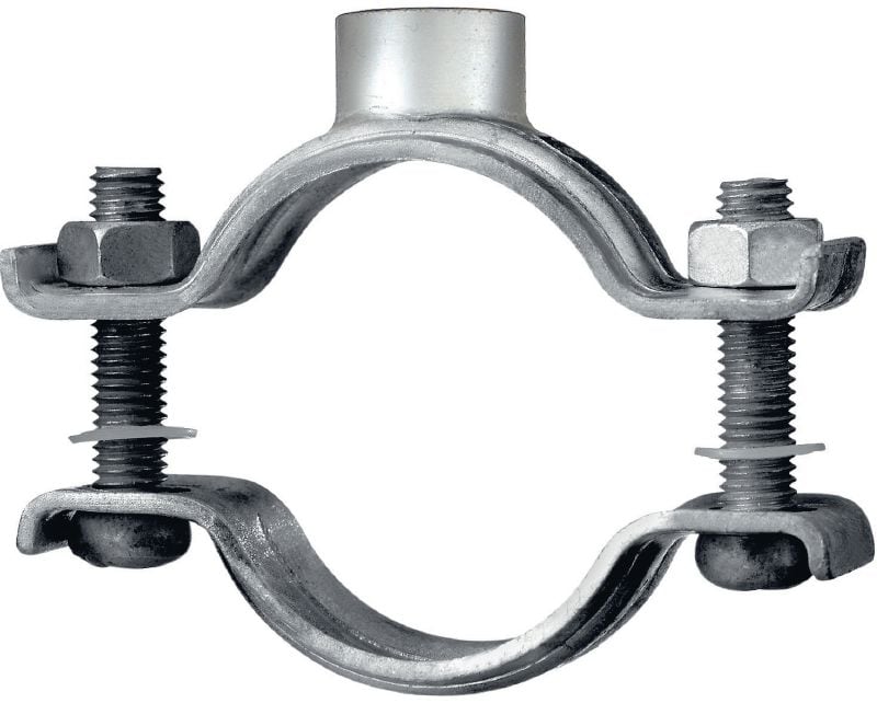 MP-M Pipe clamp heavy-duty Standard galvanized pipe clamp without sound inlay for heavy-duty piping applications