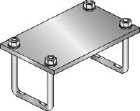 MIC-PA Hot-dip galvanized (HDG) connector for fastening pipe shoes to MI girders for heavy-duty applications