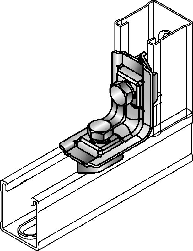 MM-A-90 Galvanized 90-degree preassembled angle for connecting multiple MM strut channels