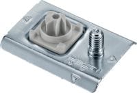 X-TH Threaded Stud plate Metal pipe clamp mount with pre-installed threaded stud for light-duty electrical/mechanical fastenings on ceilings and use with collated nails