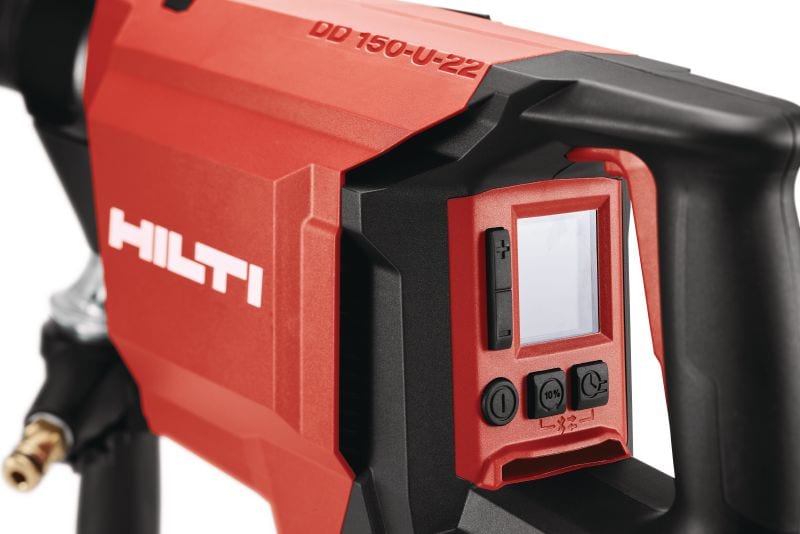 DD 150-U-22 cordless core drill Cordless diamond coring machine for handheld or rig-based coring from 52-162 mm (2 – 6-3/8) in concrete or up to 252mm (10) in masonry (Nuron battery)
