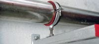 MP-MRI Heavy-duty pipe clamp Stainless steel (A4) pipe clamp with sound insulation for heavy-duty applications Applications 1