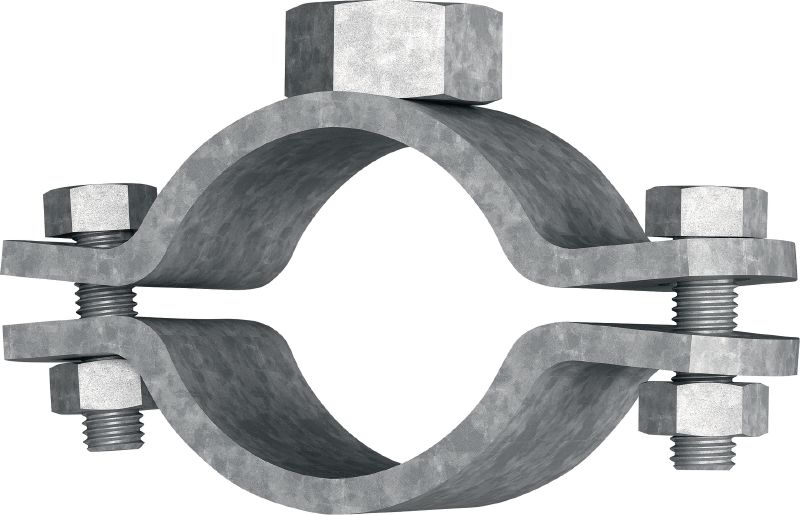 MFP-L-F Light fixed point pipe clamp Hot-dip galvanized (HDG) fixed point pipe clamp for maximum performance in light-duty applications