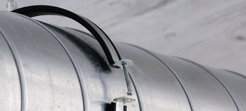 MV-PI Ventilation Pipe clamp Galvanized ventilation pipe clamp with sound insulation for high productivity in spiral duct applications Applications 1