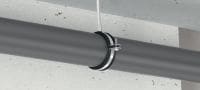 MP-PI Pipe clamp Galvanized pipe clamp with sound insulation for economical light/medium-duty applications Applications 1