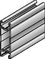 MQ-124X D-F C-Channel profile Hot-dip galvanized (HDG) unslotted double C-Channel profile for medium/heavy-duty applications