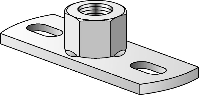 MGS 2 Baseplate (metric) Galvanized medium-duty baseplate to fasten metric threaded rods with two anchor points