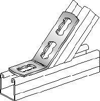 MQW 45°/135°-F Hot-dip galvanized (HDG) 45- or 135-degree angle for connecting multiple MQ strut channels