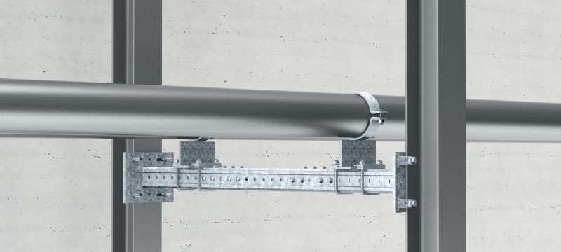 MIC-E Connector Hot-dip galvanized (HDG) connector used to connect MI girders longitudinally for long spans in heavy-duty applications Applications 1