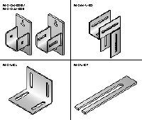 MIC Connector Hot-dip galvanized (HDG) connectors for flexible installation of horizontal divider beams in elevator shafts